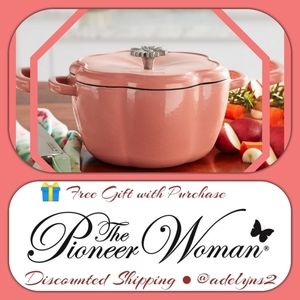 🌺 New Pioneer Woman Girly Pink Cast Iron Dutch Oven